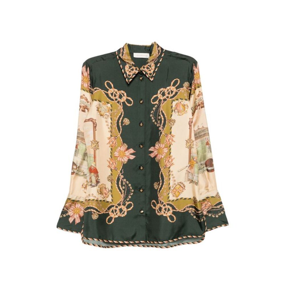 Zimmermann Women Valiant Printed Silk Shirt